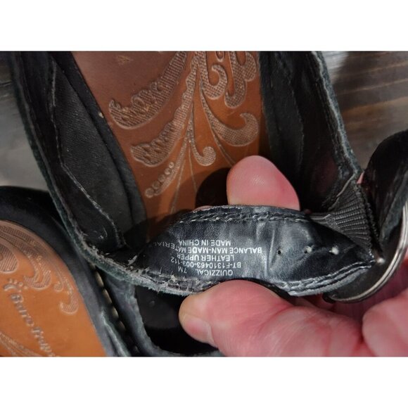 Baretraps Quizzical Black Leather Dress Wedge Clog Sandal/Sz. 7M, EUC - Picture 8 of 9